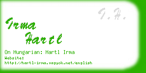 irma hartl business card